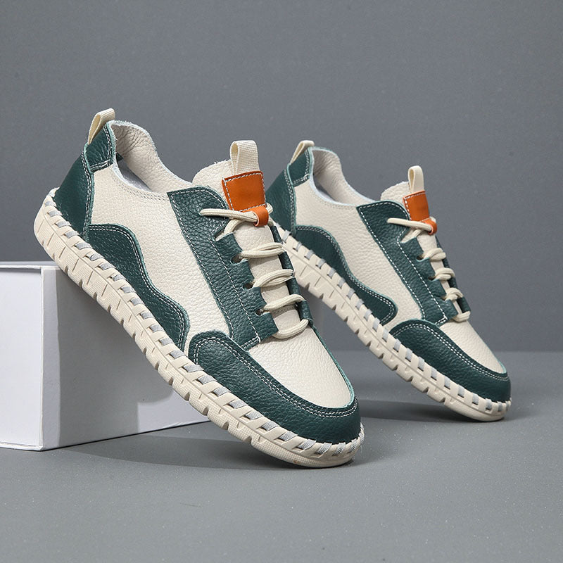 Herren Freizeit Leder Sneakers Heidi-Mode