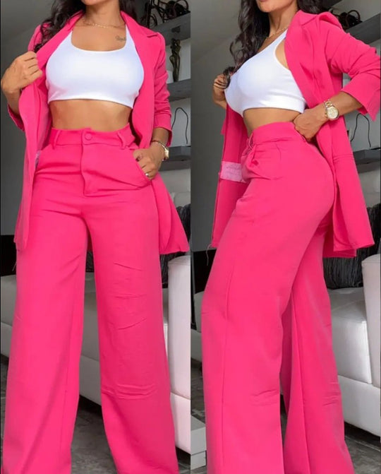 Damen elegantes Oversized Blazer- und Hosen-Set Heidi-Mode