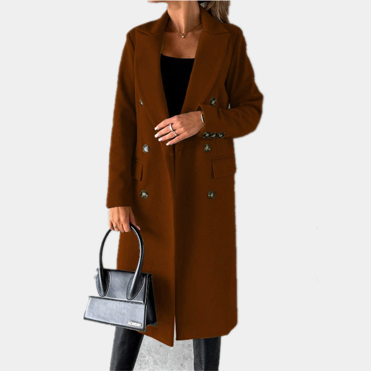 Damen Eleganter und zeitloser Trenchcoat mit doppelter Knopfleiste und praktischen Taschen Heidi-Mode