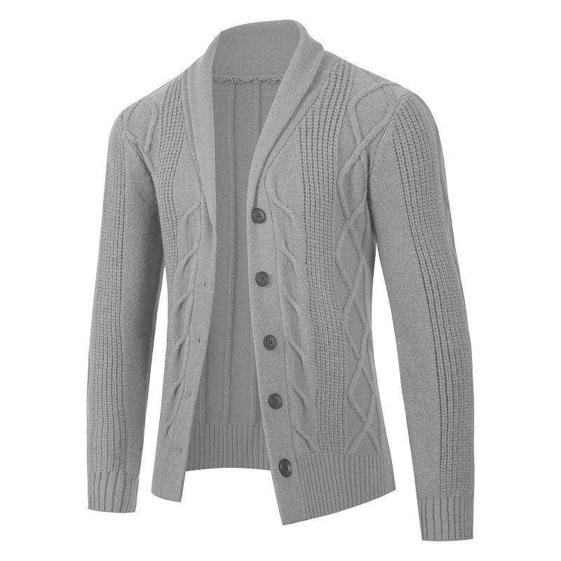 Herren Strickjacke mit innovativem Zopfmuster und gemütlichem Schnitt Heidi-Mode