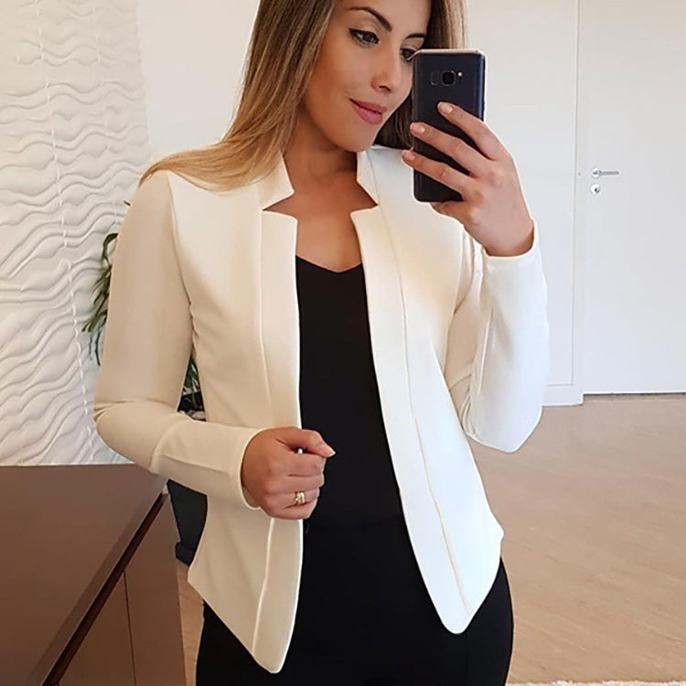 Damen Eleganter Slim-Fit Blazer mit offenem Kragen und langen Ärmeln Heidi-Mode