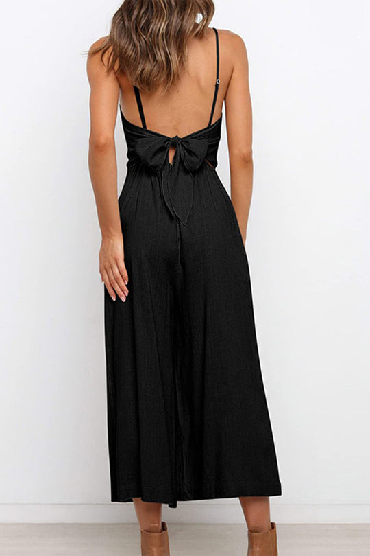 Heidi-Mode | Solide Tie Rückfreie Kurze Jumpsuits
