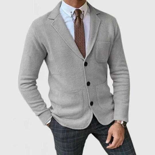 Herren modische Strickjacke mit eleganten Knopfdetails und praktischen Taschen Heidi-Mode