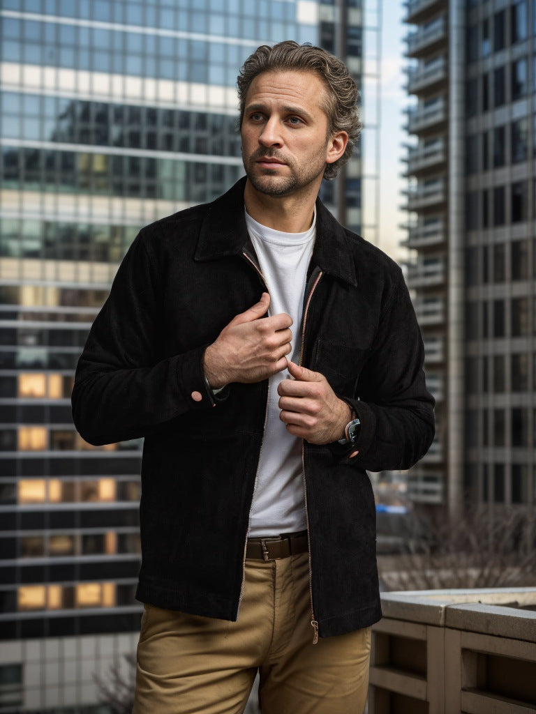 Herren modische und hochwertige Wildlederjacke Heidi-Mode