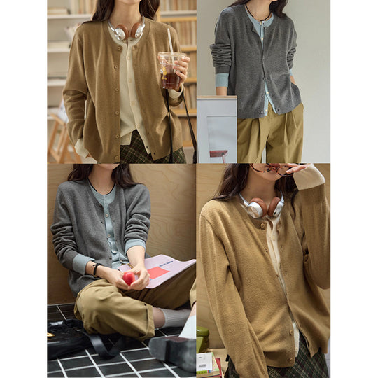 Femme Klassischer Cardigan Pullover Heidi-Mode