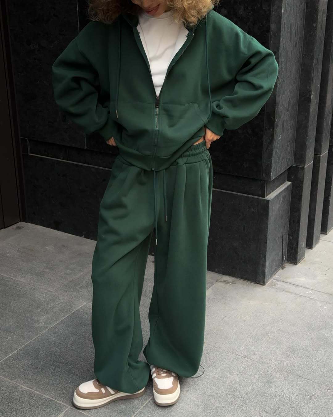 Damen Freizeitanzug mit lässigem Schnitt und hohem Bund Heidi-Mode