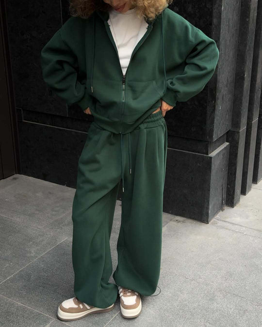 Damen Freizeitanzug mit lässigem Schnitt und hohem Bund Heidi-Mode