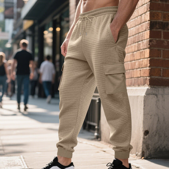 Herren Cargo-Jogginghose mit elastischem Bund und zahlreichen Taschen Heidi-Mode