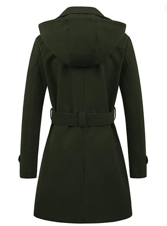 Damen eleganter Peacoat mit doppelter Knopfleiste und Taillengürtel Heidi-Mode