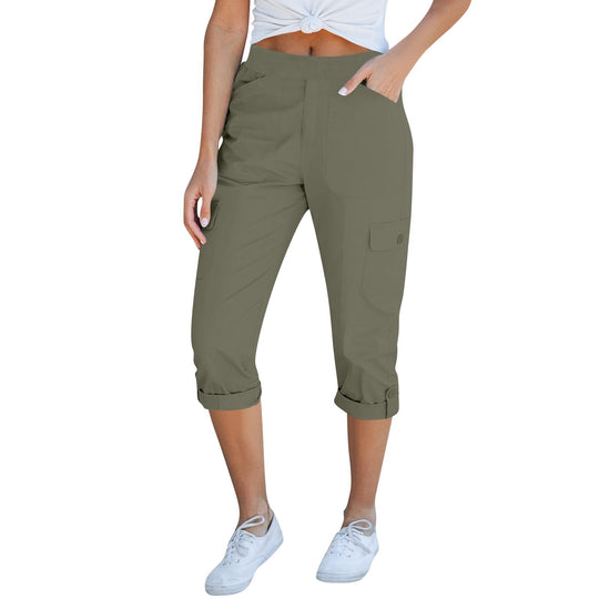 Damen Cargo-Hosen mit elastischem Bund und praktischen Taschen Heidi-Mode