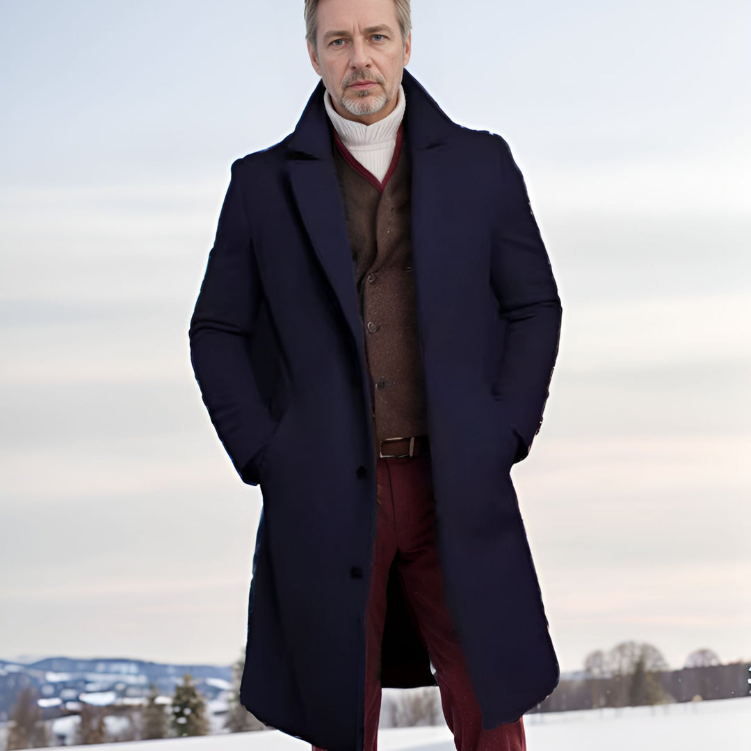Herren eleganter Wintermantel mit schickem Revers Heidi-Mode