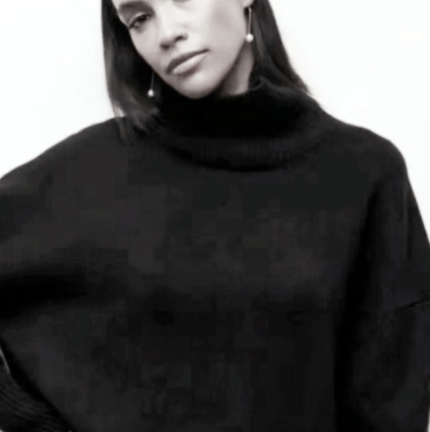 Damen Modischer Rollkragenpullover aus weichem Material Heidi-Mode