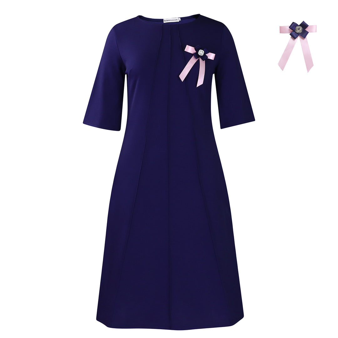 Damen Abendkleid mit elegantem Rüschendetail und stilvollem Broschendekor Heidi-Mode