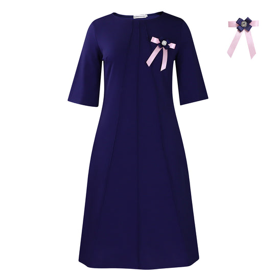 Damen Abendkleid mit elegantem Rüschendetail und stilvollem Broschendekor Heidi-Mode