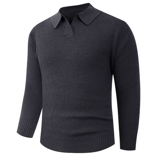 Herren lässiger Pullover mit modernem Kragen Heidi-Mode