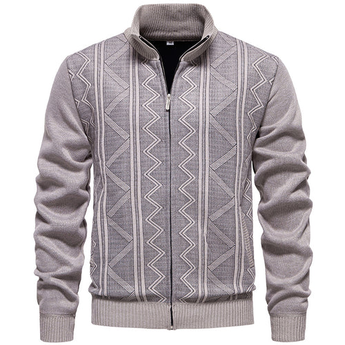 Herren Strickjacke mit hochwertigem Zipper und strukturiertem Design Heidi-Mode
