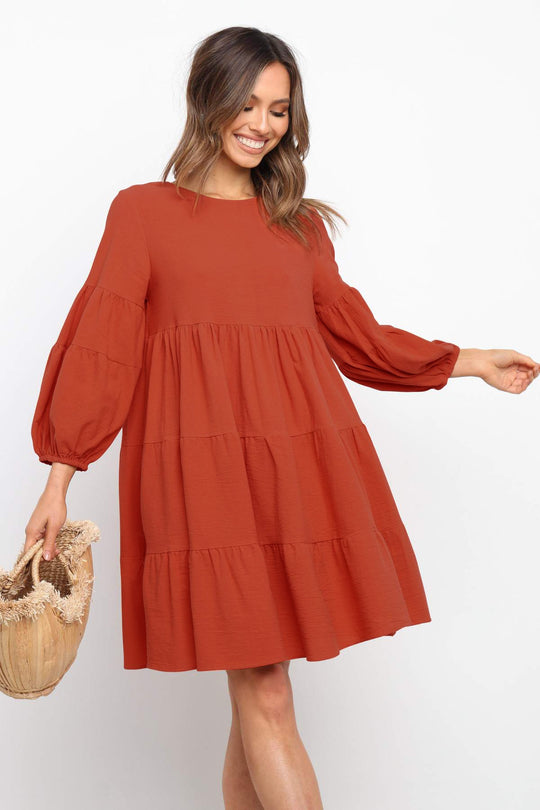 Damen romantisches Sommerkleid mit voluminösen Ärmeln und Rüschendetails Heidi-Mode