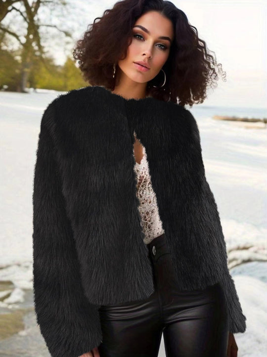 Damen Kuschelige Fleecejacke mit Lockenstruktur Heidi-Mode