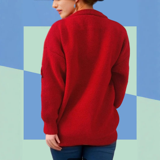 Damen Weihnachts-Pullover mit 3D-Elementen und festlichen Applikationen Heidi-Mode
