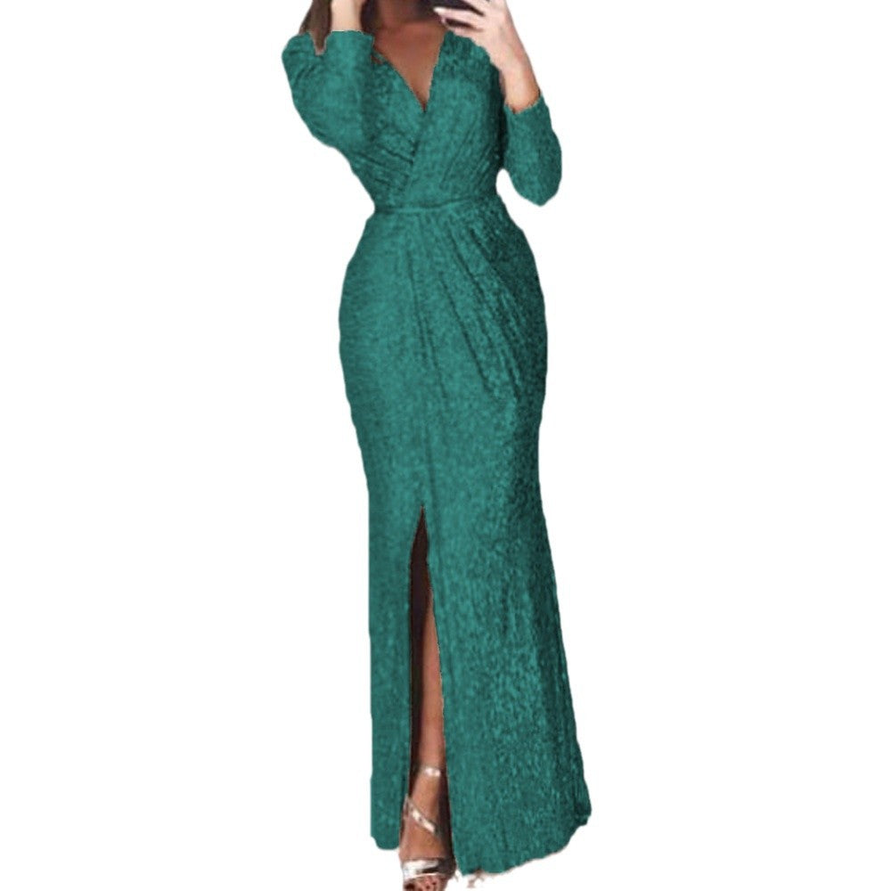 Damen Elegantes Wickelkleid mit Bein-Schlitz Heidi-Mode
