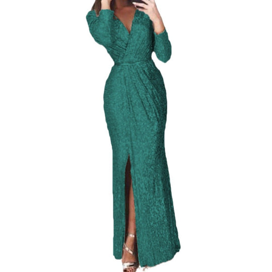 Damen Elegantes Wickelkleid mit Bein-Schlitz Heidi-Mode