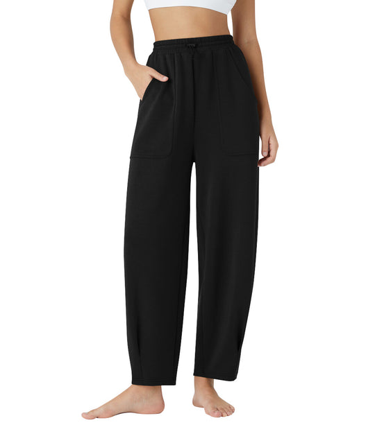 Damen weite Freizeithose mit elastischem Bund und praktischen Taschen Heidi-Mode
