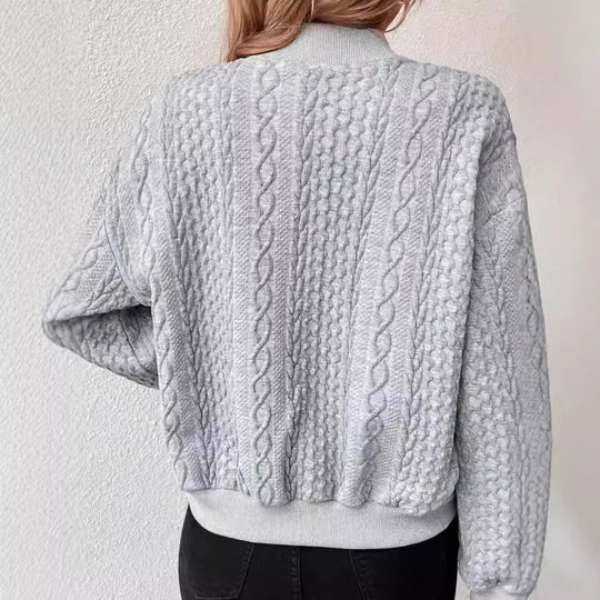 Damen Lässige Strickjacke mit strukturierter Oberfläche und Knopfleiste Heidi-Mode