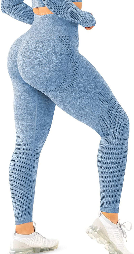Damen Hohe Performance Fitnessleggings mit strukturierter Oberfläche Heidi-Mode