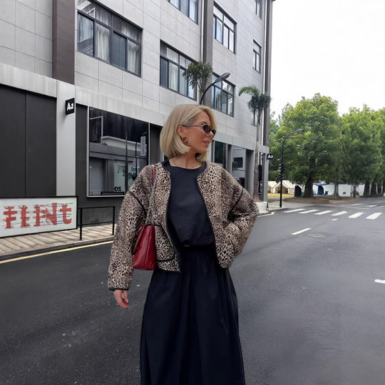 Damen attraktive Jacke im angesagten Leopardenmuster Heidi-Mode