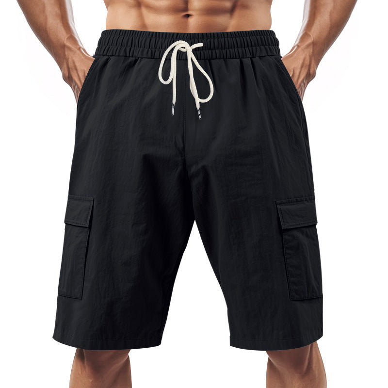 Herren Cargo-Shorts mit praktischen Seitentaschen und verstellbarem Kordelzug Heidi-Mode