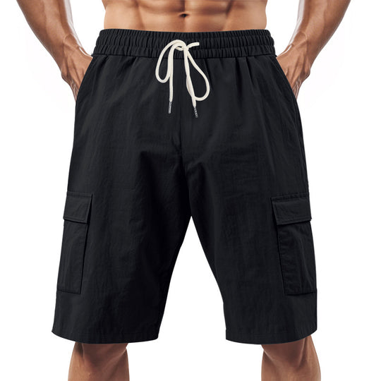Herren Cargo-Shorts mit praktischen Seitentaschen und verstellbarem Kordelzug Heidi-Mode