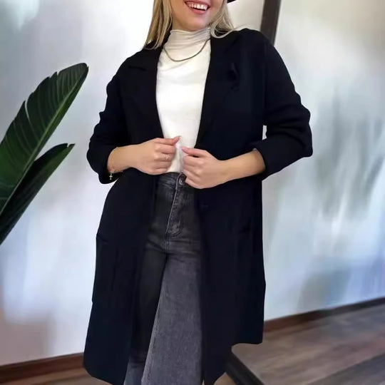 Damen Elegante und bequeme Übergangsjacke mit praktischen Taschen Heidi-Mode