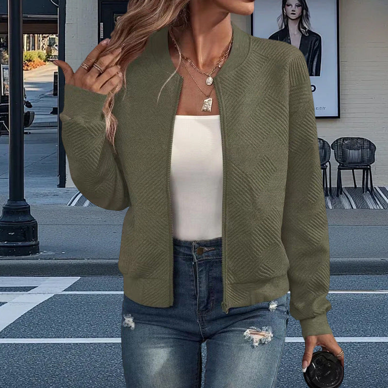 Damen Freizeitjacke mit strukturiertem Design und praktischen Taschen Heidi-Mode