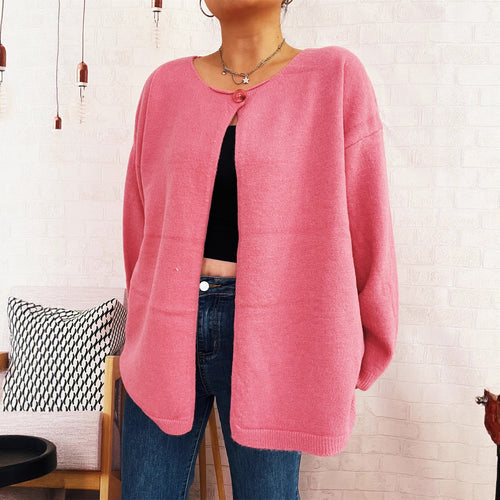 Damen lässiger Strickcardigan mit offenem Schnitt und weichen Materialien Heidi-Mode