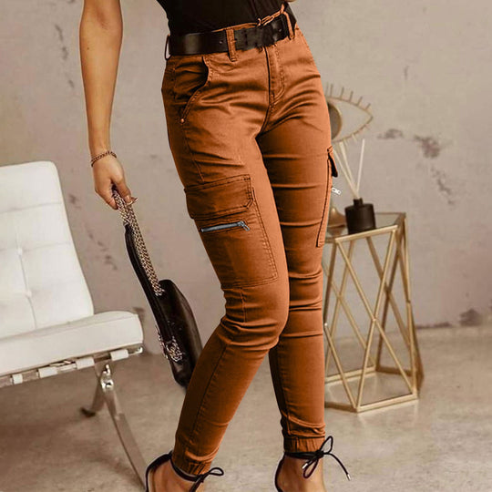 Damen Cargo-Hose mit figurbetontem Schnitt und vielen praktischen Taschen Heidi-Mode