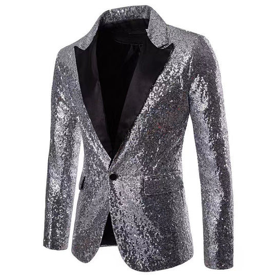 Herren schimmernder Pailletten Blazer Heidi-Mode