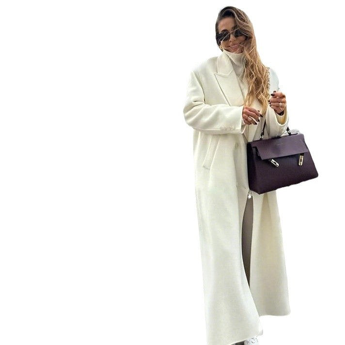 Damen Eleganter Oversized-Mantel aus hochwertigem Wollmix mit Seitentaschen Heidi-Mode