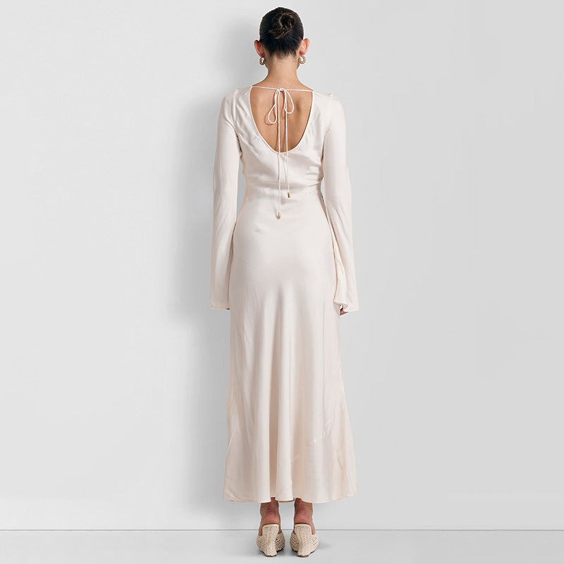 Damen Maxi-Kleid mit floralem Druck und langen Ärmeln Heidi-Mode