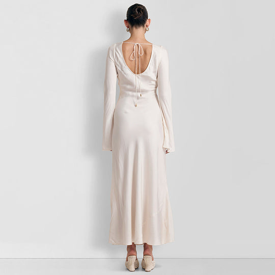 Damen Maxi-Kleid mit floralem Druck und langen Ärmeln Heidi-Mode