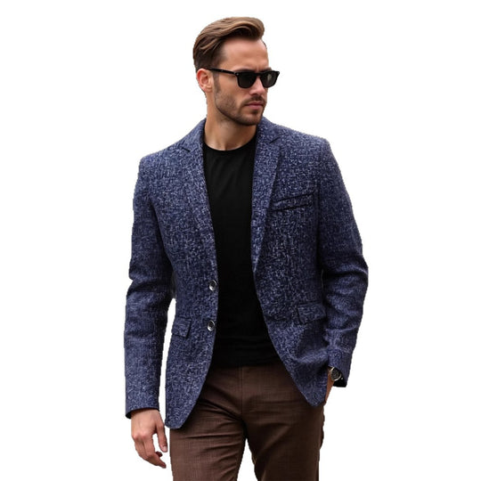 Herren eleganter strukturierten Blazer mit modernem Gewebe und stilvollen Details Heidi-Mode