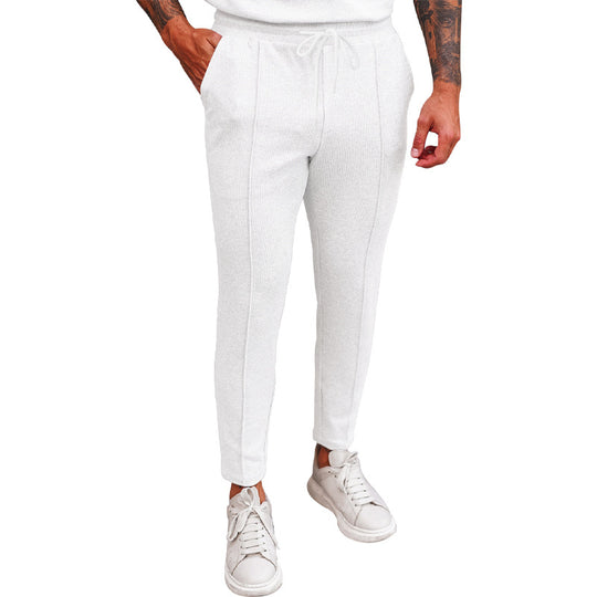 Damen bequeme Stretch-Jogginghose mit hohem Bund und Kordelzug Heidi-Mode