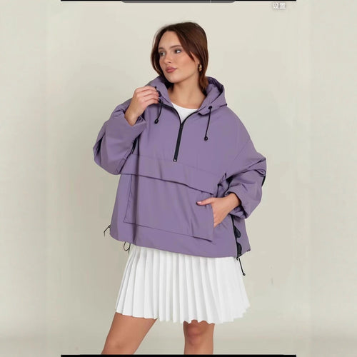 Damen leichte Anorakjacke mit praktischen Taschen Heidi-Mode