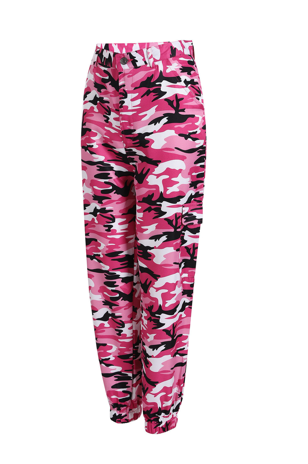 Damen Cargohose im modernen Camouflage-Stil mit elastischem Bund und Taschen Heidi-Mode