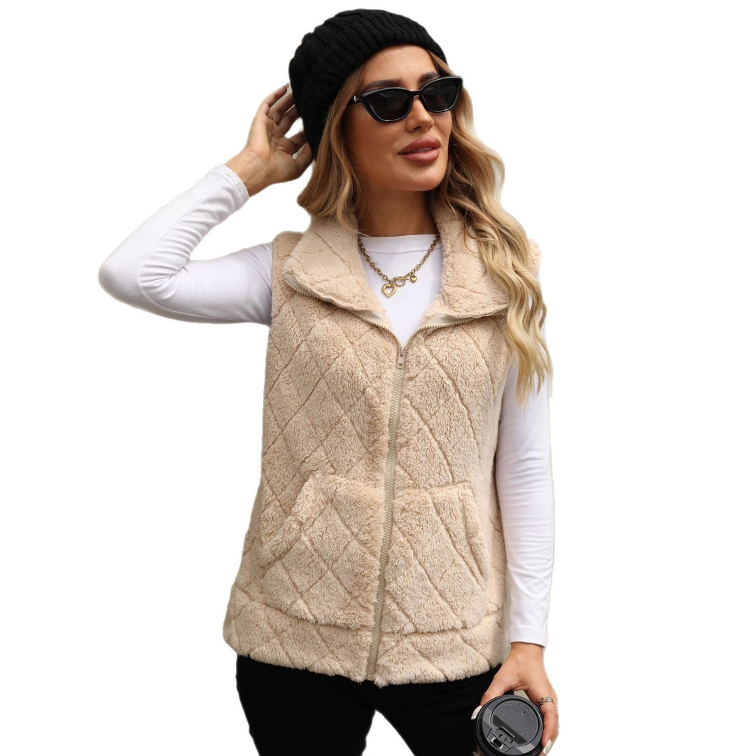 Damen Kuschelige Fleece-Weste mit Kapuze Heidi-Mode