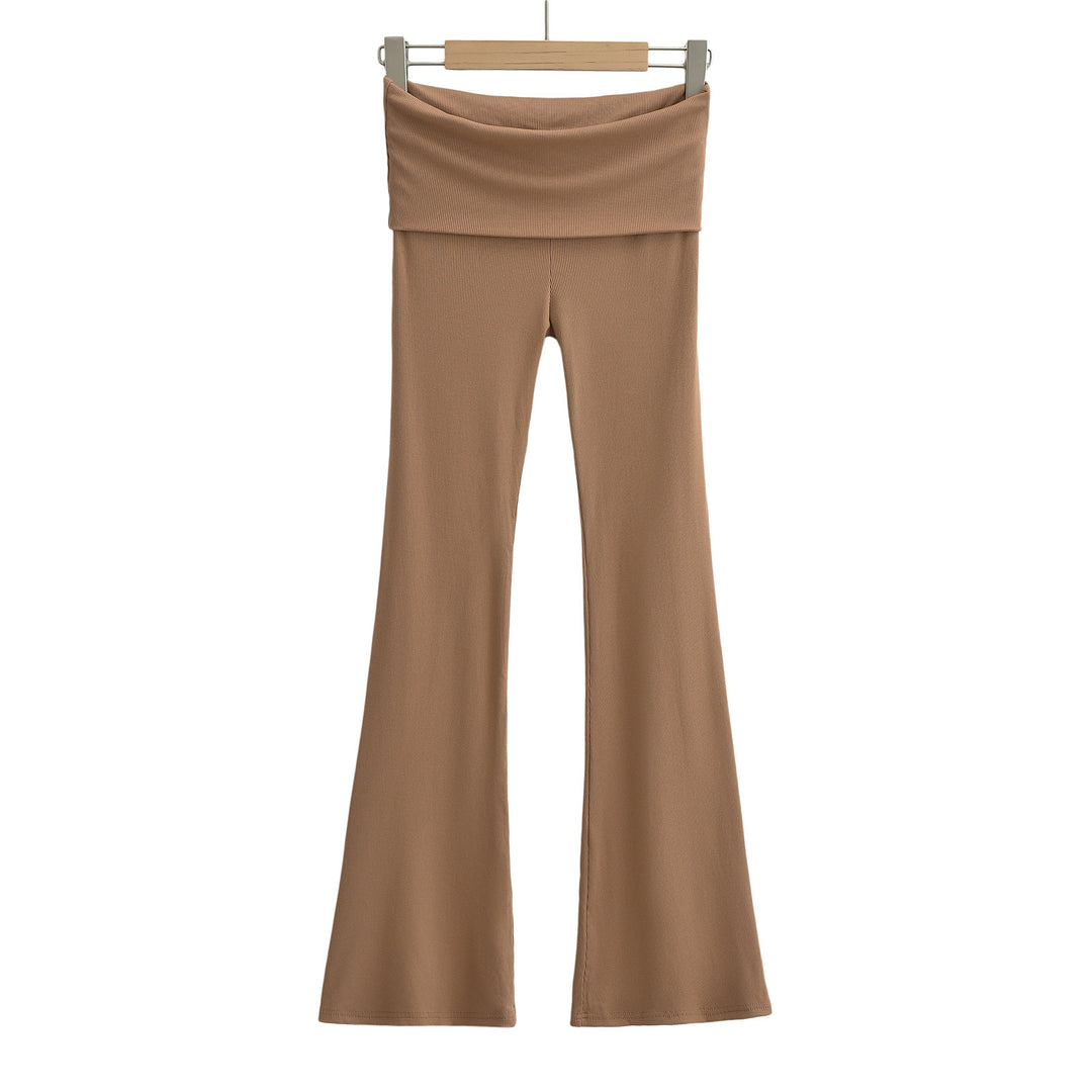 Damen Flared Yoga-Hose mit hohem Bund und elastischem Komfort Heidi-Mode