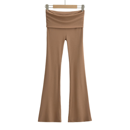 Damen Flared Yoga-Hose mit hohem Bund und elastischem Komfort Heidi-Mode