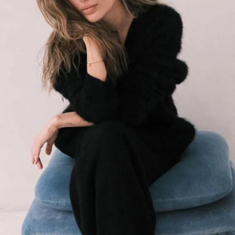 Damen Flauschiger Langarm Cardigan Heidi-Mode