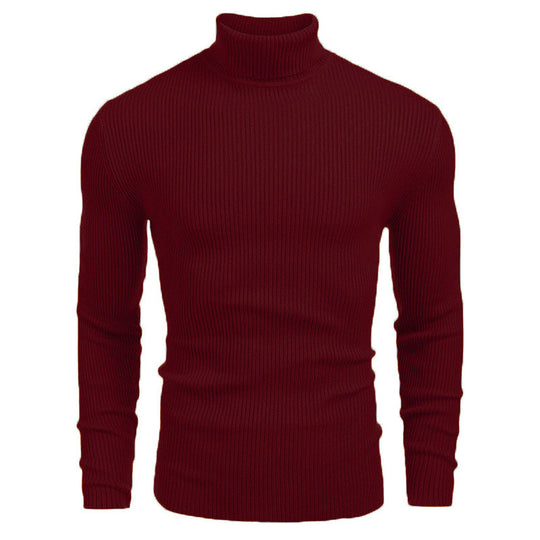 Herren Rollkragenpullover aus feinem Rippstrick Heidi-Mode
