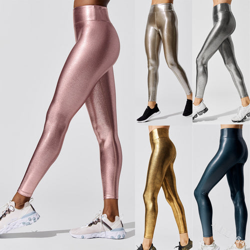 Damen Hochglänzende Leggings im eleganten Design Heidi-Mode