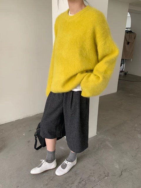 Damen kuscheliger Pullover mit Boxy-Schnitt Heidi-Mode